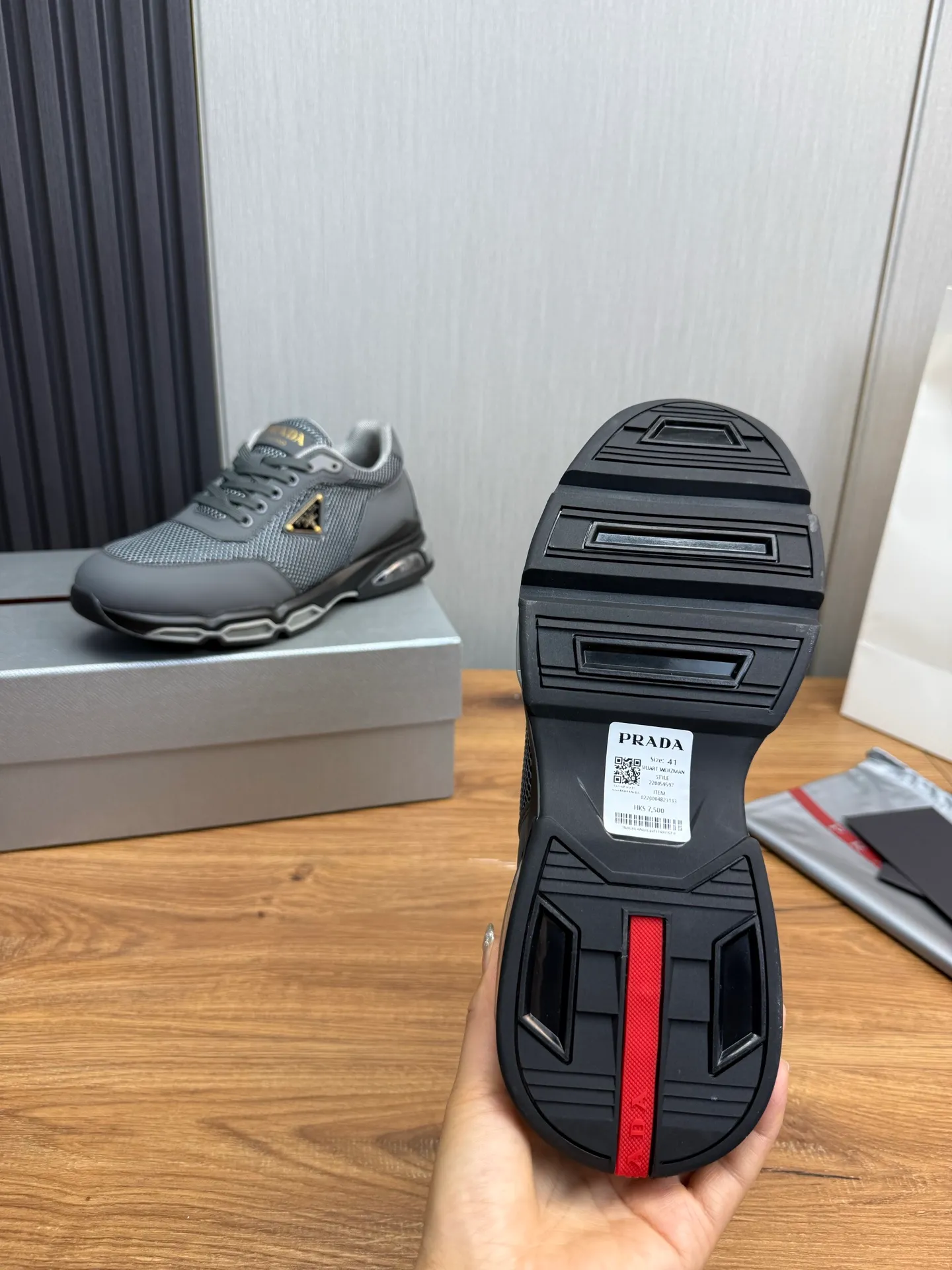 Men's shoes 💰640💰 [PRADA] Men's shoes are popular in the counter, high-quality shipments ✔️Official website synchronization, original cowhide with mesh surface + cowhide lining, 1⃣️:1⃣️reproduction, original air cushion original bottom, 38-45 (customized at 45)